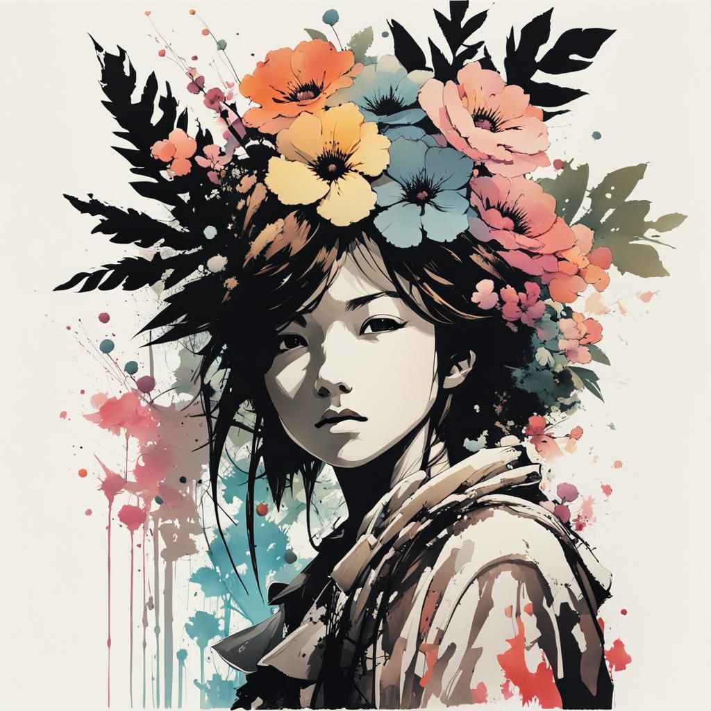 Botanical Pixel Art in Soft Pastel Colors