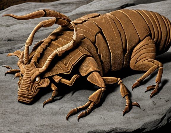 Ancient Cave Painting of a Scorpion's Tail in Earthy Tones