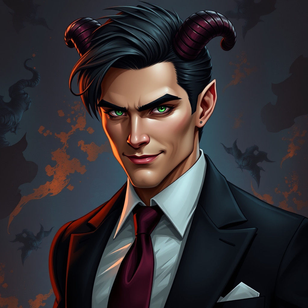 Demon Businessman in Dark Fantasy Style