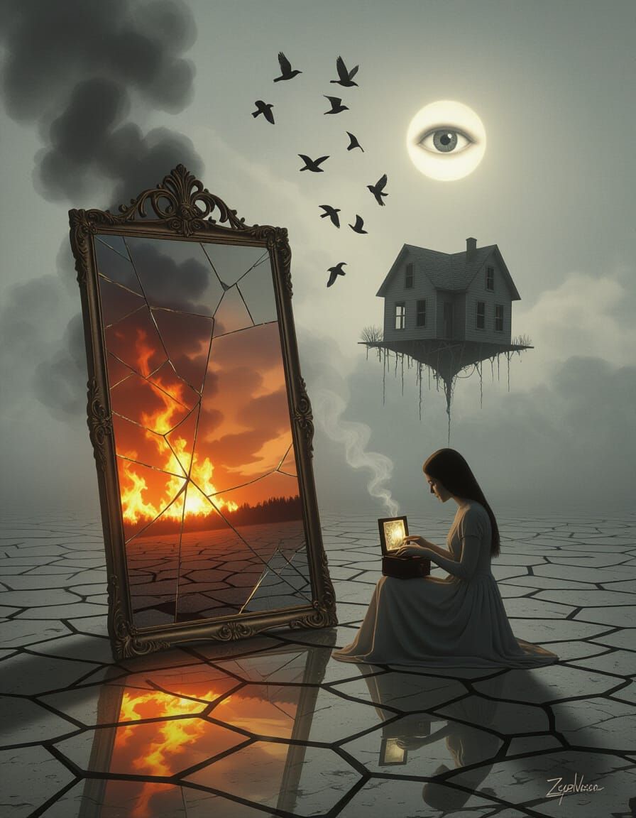 Surreal Horror: Floating House and Mirror Ground