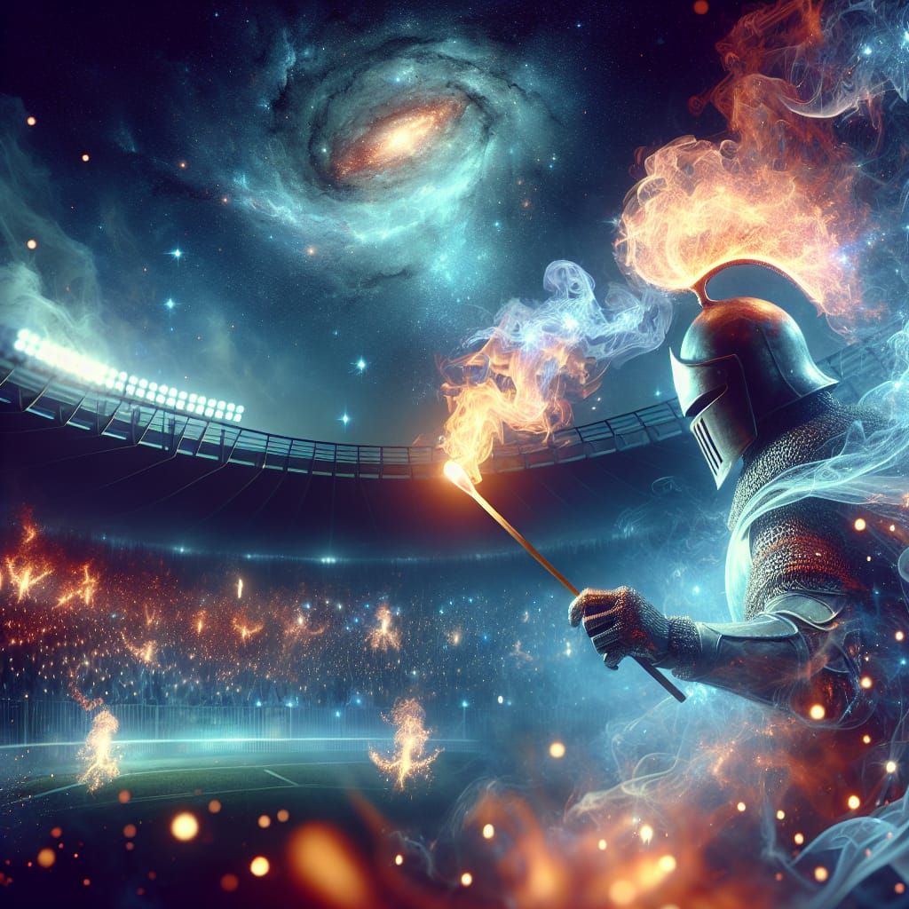 Epic Fantasy Duel Under Celestial Skies