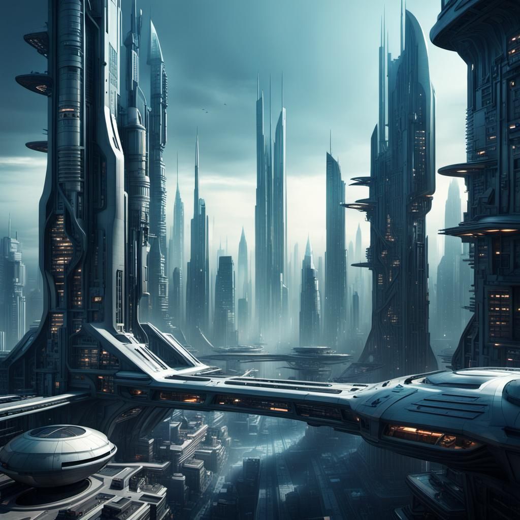 Futuristic Sci-Fi Cityscape Image