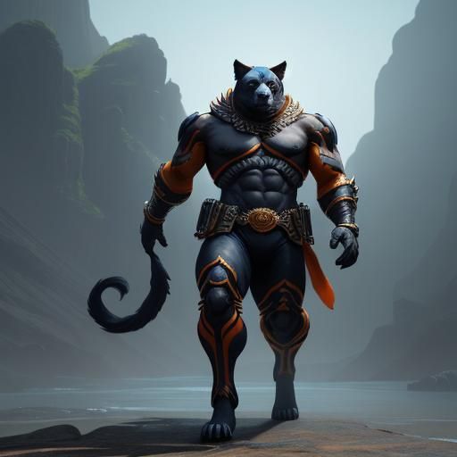 Anthropomorphic Rottweiler Concept Art in 3D