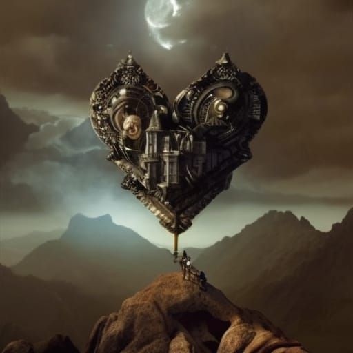 Dramatic Digital Painting of a Crazed Heart