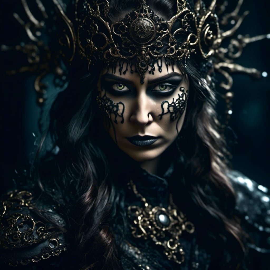 Warrior Portrait with Intense Gaze