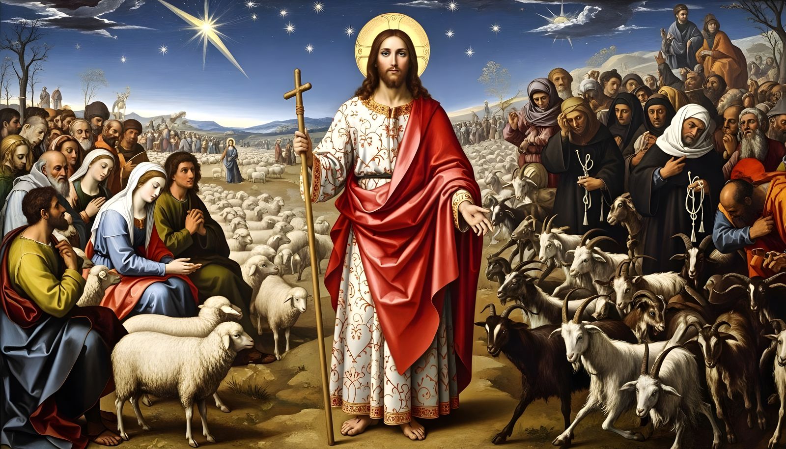 Christ Separating Sheep and Goats in Classic Style