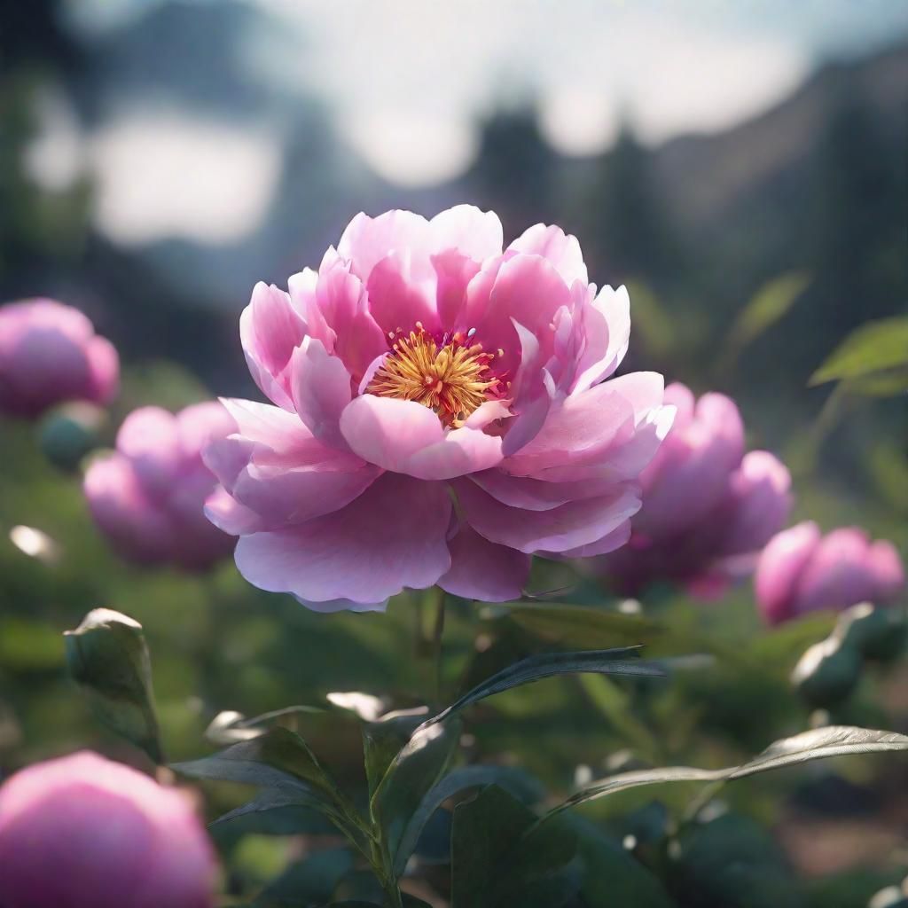 Peony in 3D Game Cinematic Style