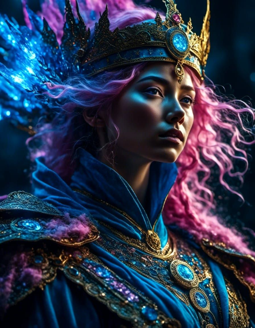 Enchanting Mage Casting a Spell with Magic Aura