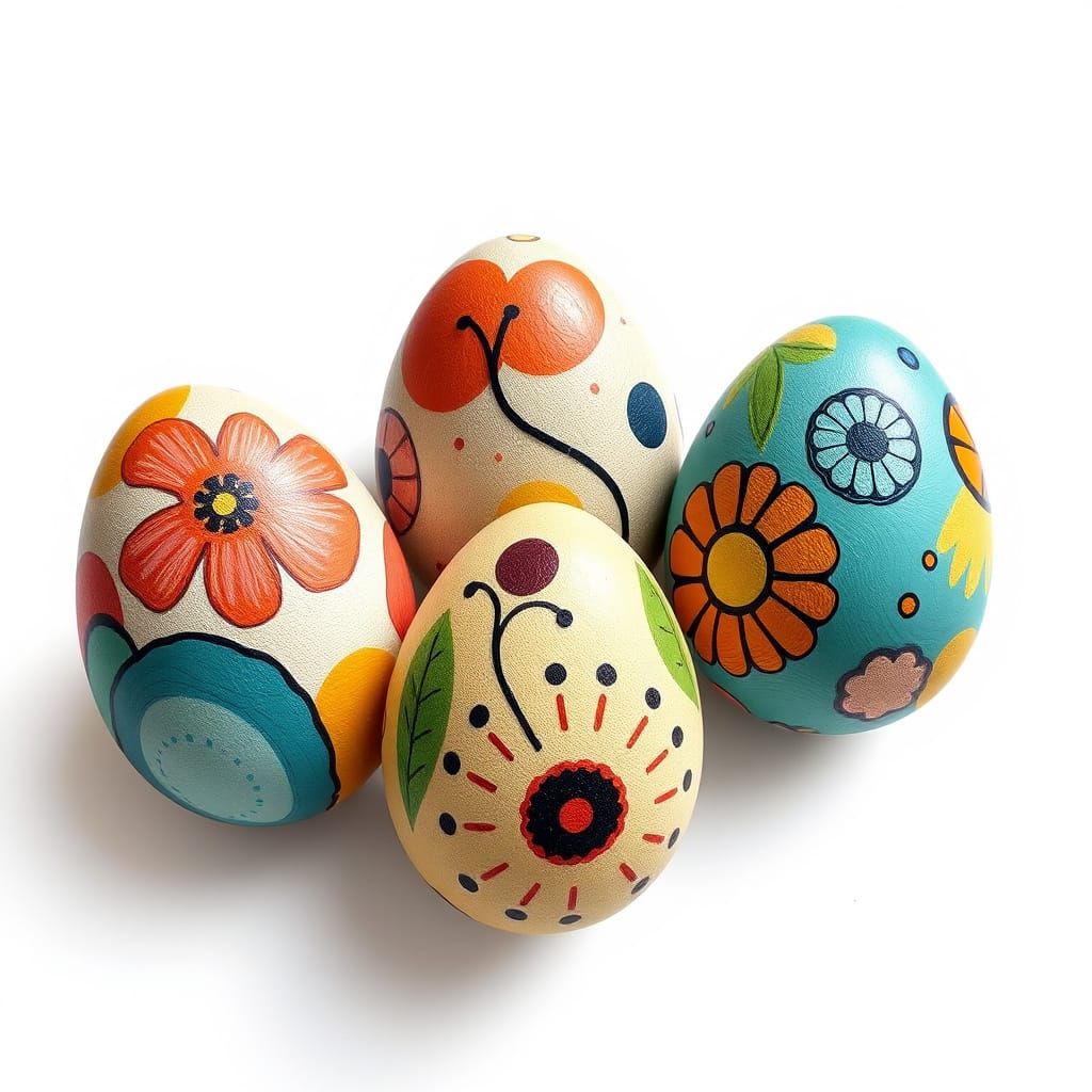 Geometric Egg Art in Vibrant Colors