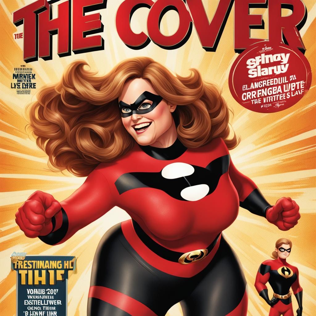 Elastigirl Pin-Up Magazine Cover in Art Nouveau Style