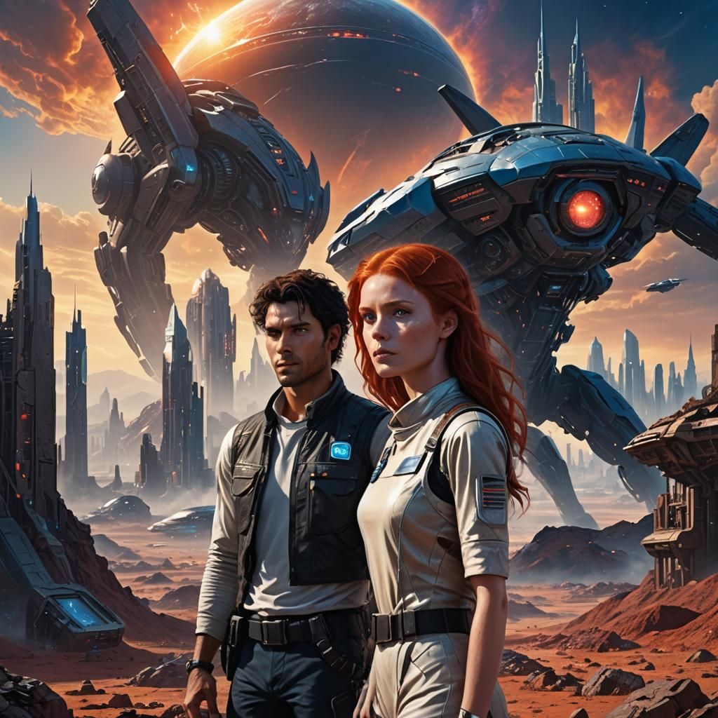 Sci-Fi Romance Book Cover on Alien Planet