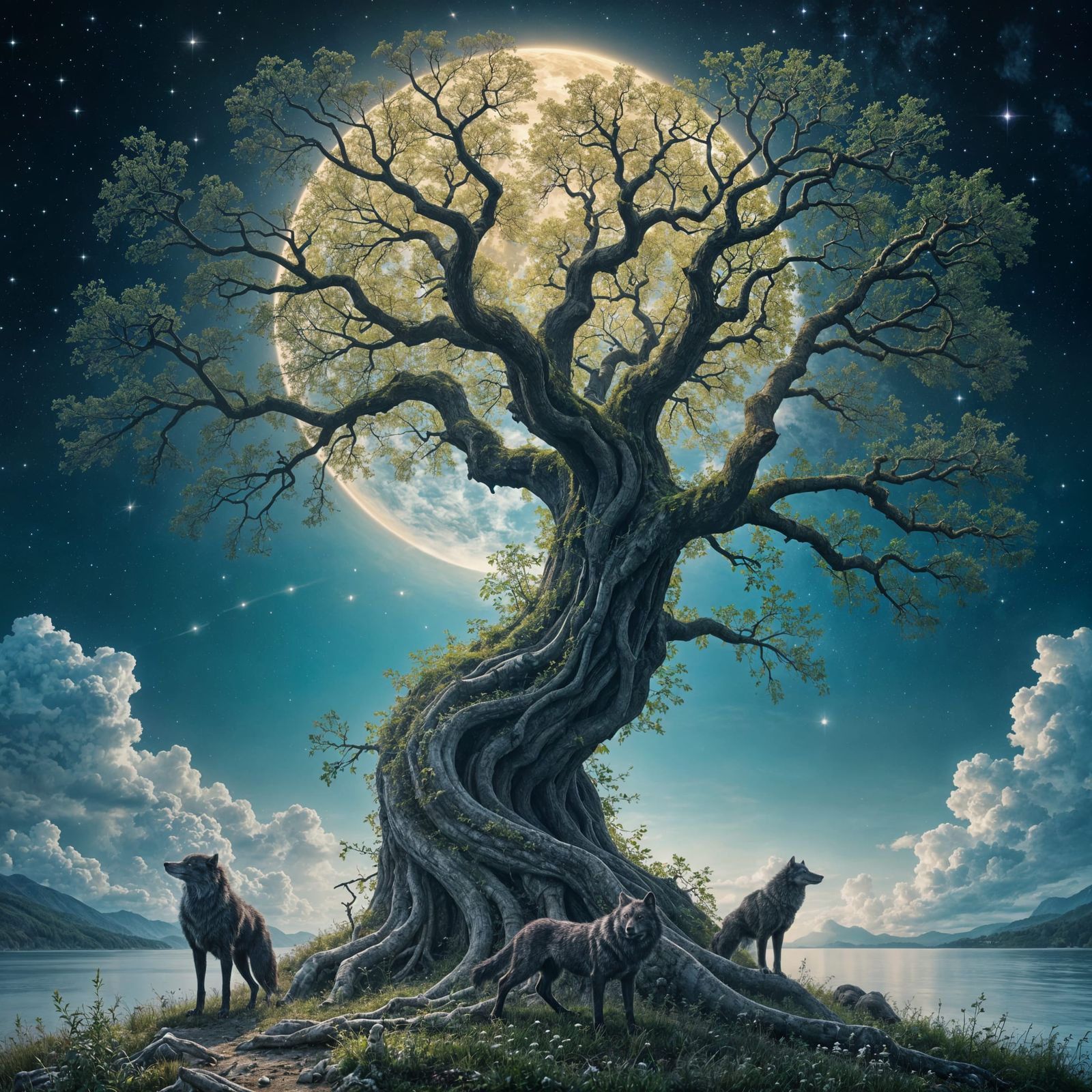 Yggdrasil: Mysterious World Tree with Nine Realms and Celest...