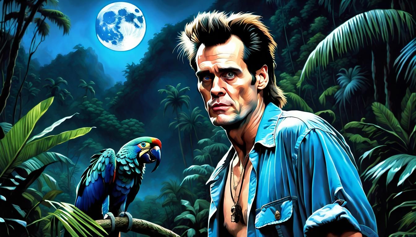 Ace Ventura Jungle Rescue: Hyperrealistic Digital Painting