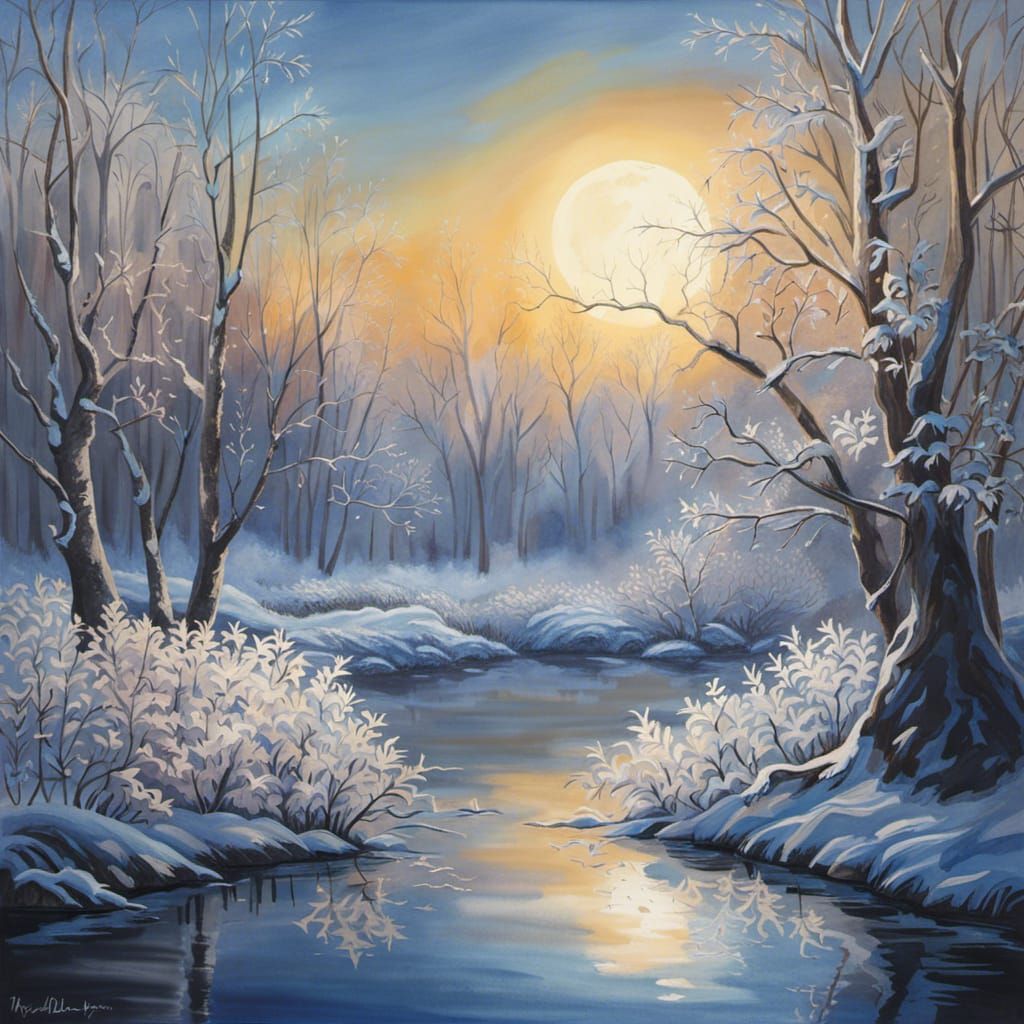 Icy Lotus Flowers: A Botanical Watercolour Fantasy