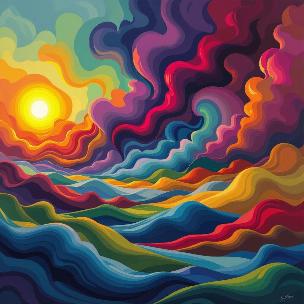 Dreamland at Dawn: A Neo-Impressionist Painting