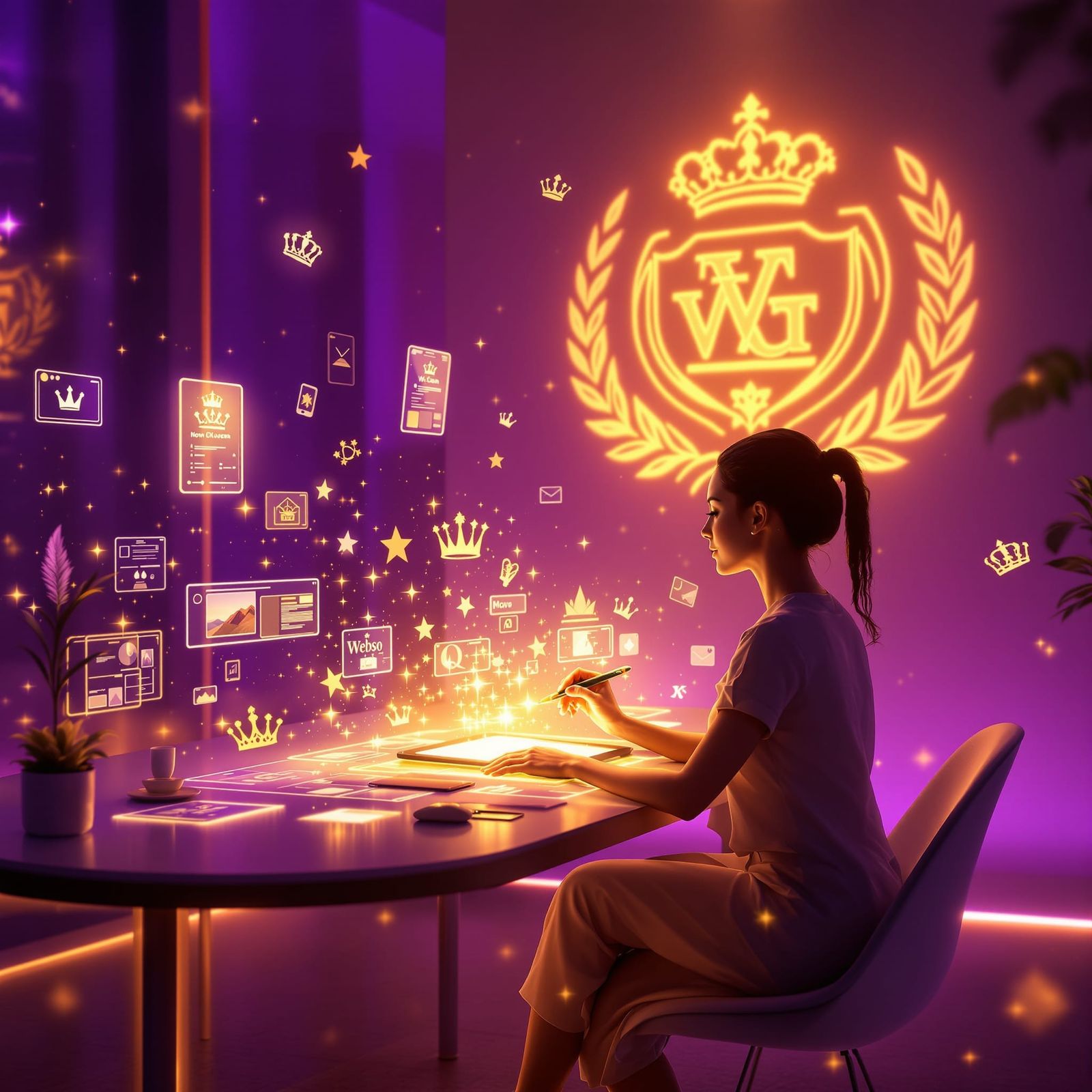 Regal Creator in Purple & Gold Studio