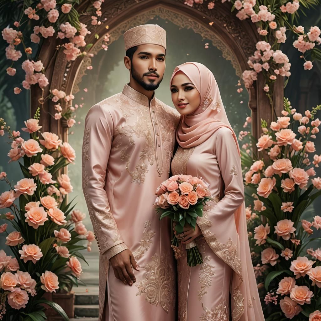 Malay Wedding Portrait in Traditional Dress