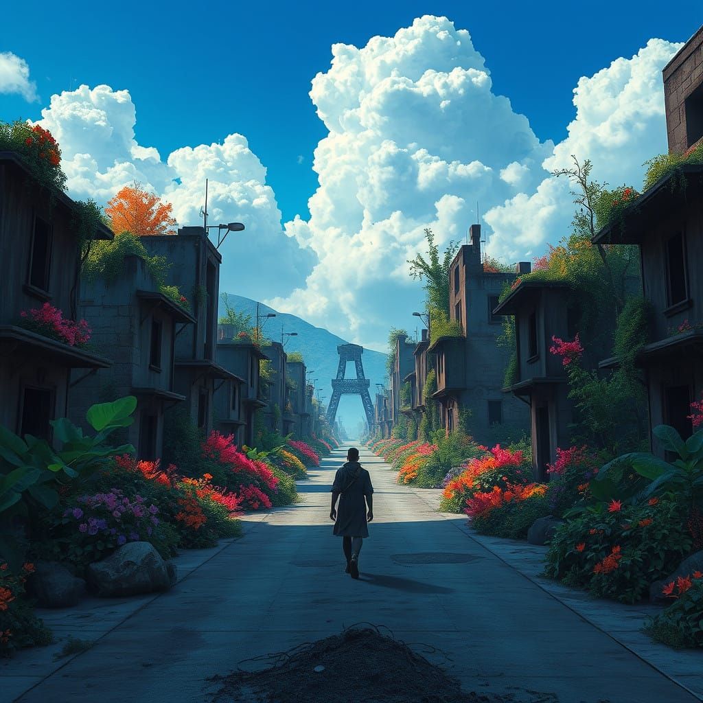 Abandoned Town Surrenders to Vibrant, Bioluminescent Vegetat...