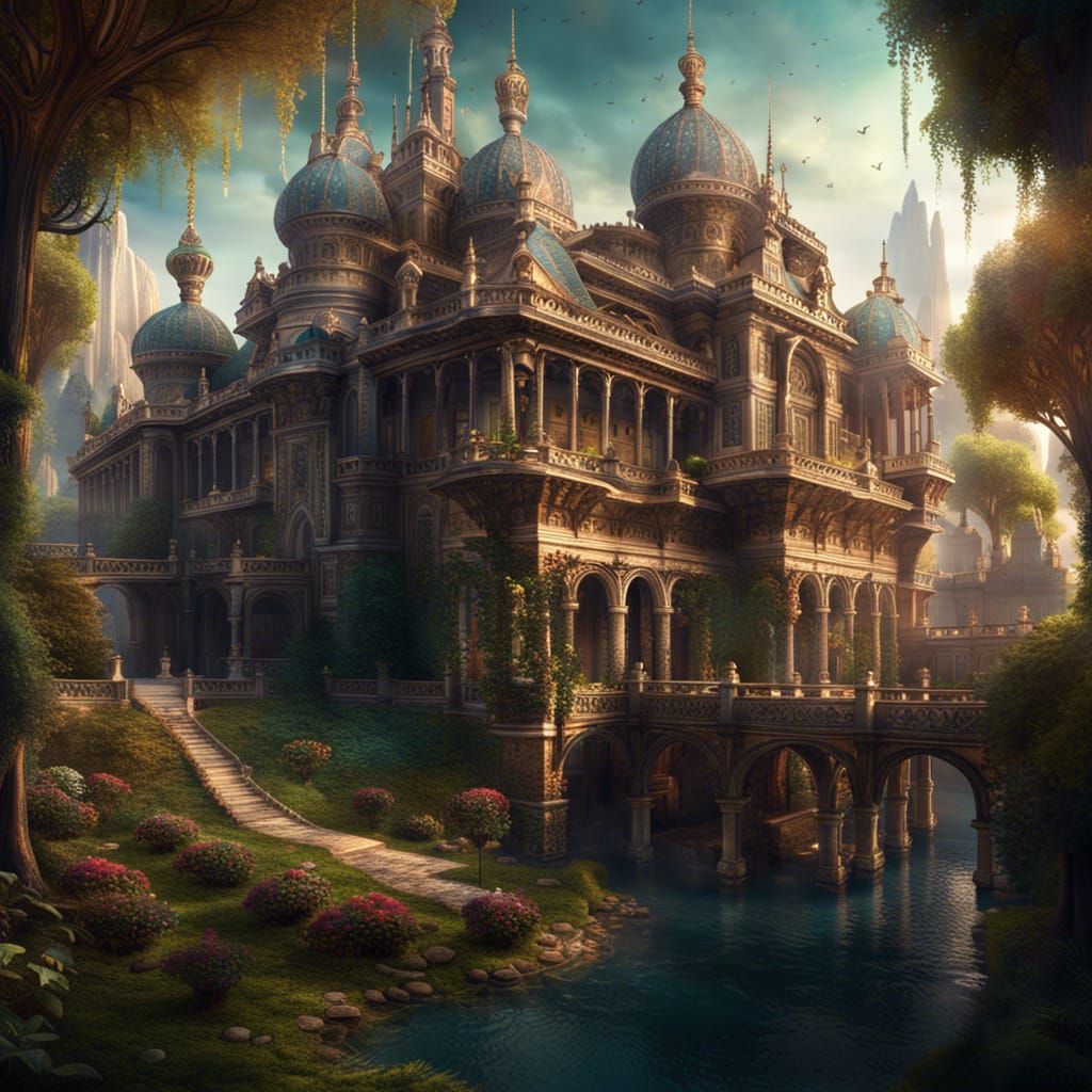Enchanting Magical Palace: Fantasy Concept Art