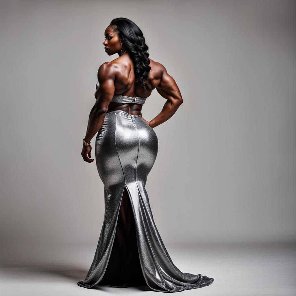 Muscular Woman Portrait in Studio Lighting