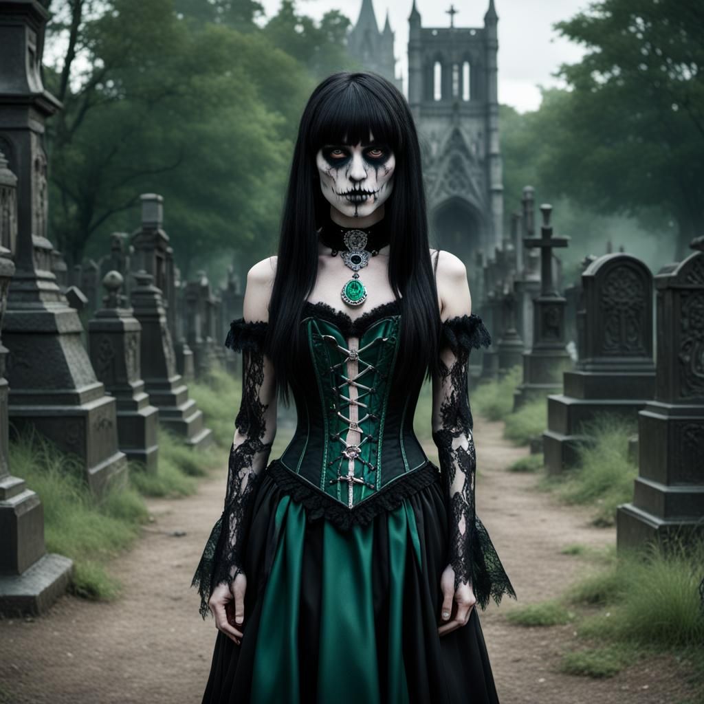 Gothic Woman with Day of the Dead Makeup