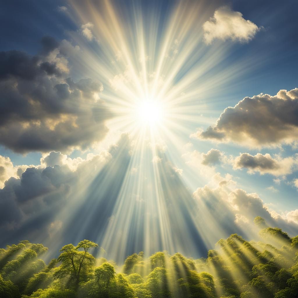 Divine God in Heavenly Sunshine