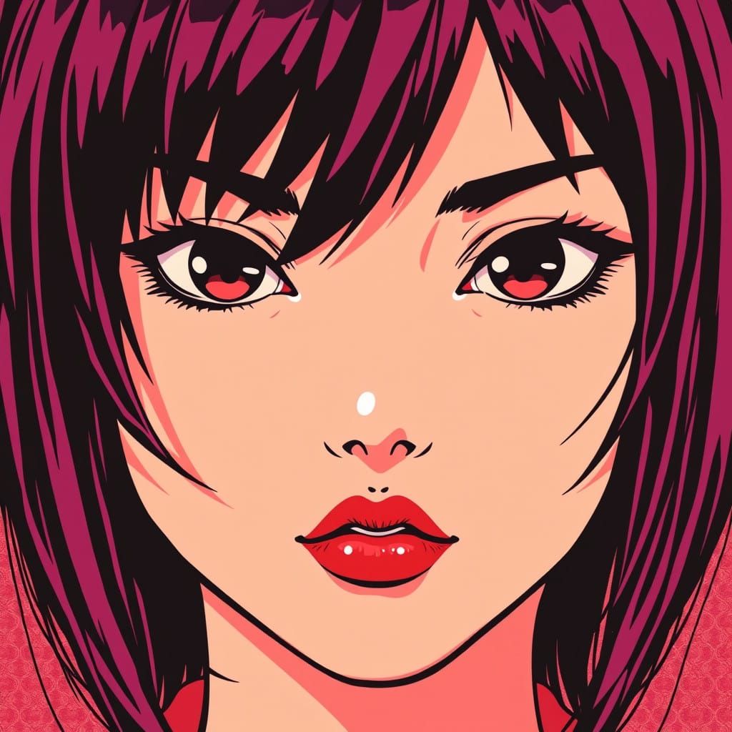 Mysterious Retro Japanese Anime Portrait