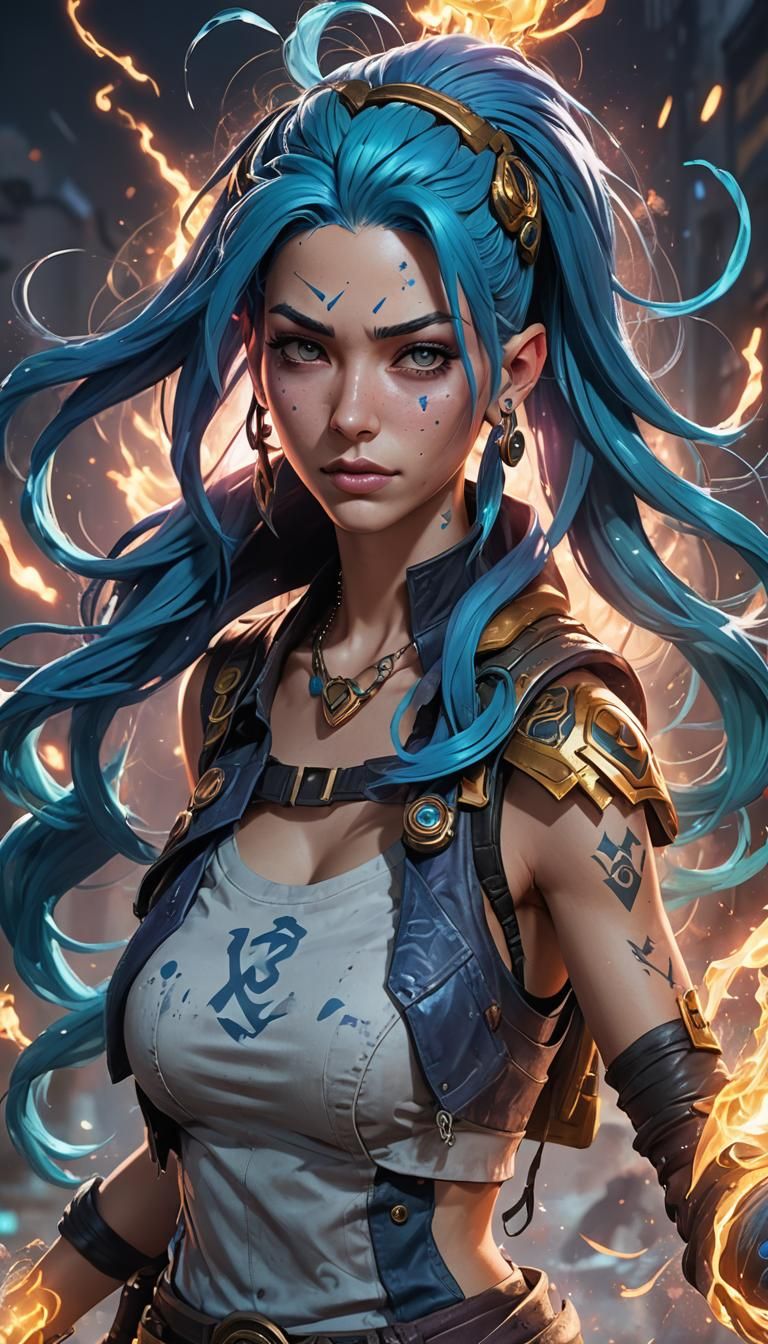 Girl Jinx - Arcane : Blue hair