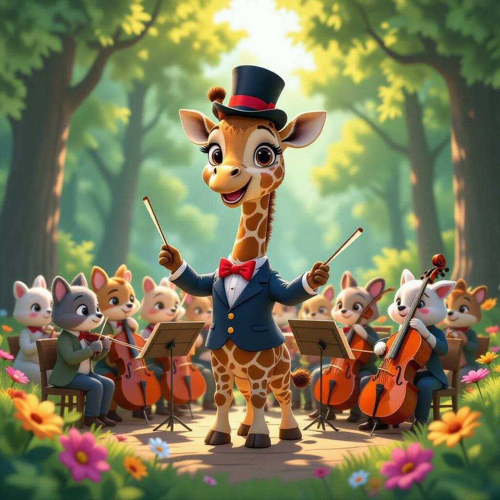 Giraffe Conductor Leads Woodland Orchestra: Disney-Inspired ...