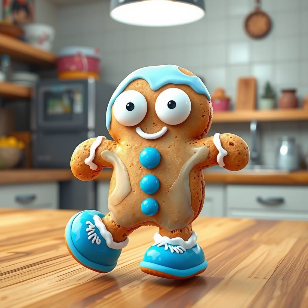 Cookie Run Gingerbread Man on Kitchen Table