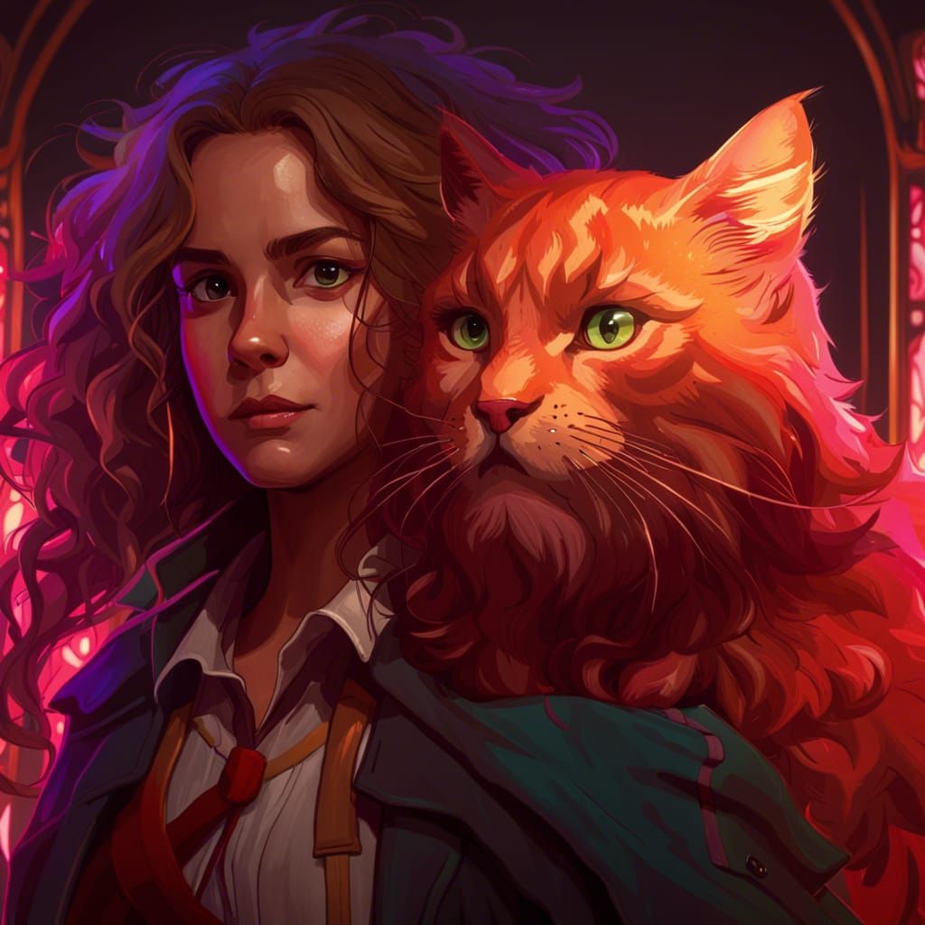 Hermione and Crookshanks