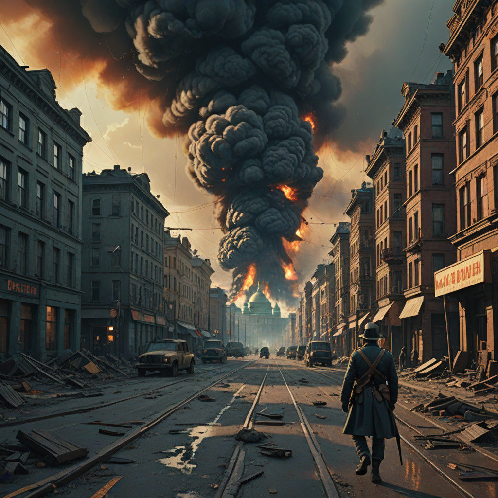 Epic Moscow Street Scene in Golden Light