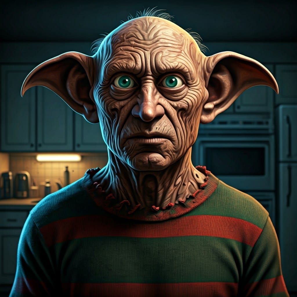 Nightmarish Freddy Krueger and Dobby Fusion