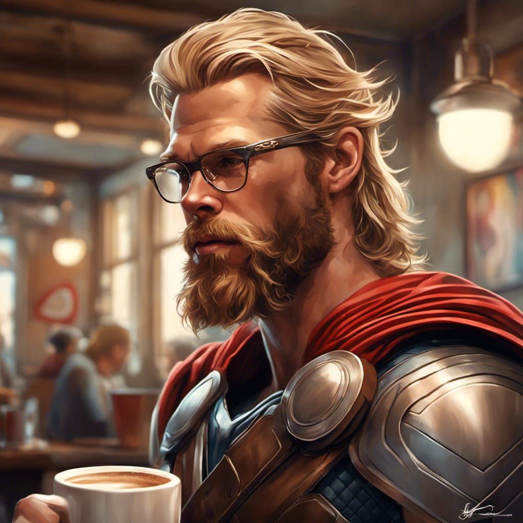 Hipster Thor Portrait in Steampunk Style