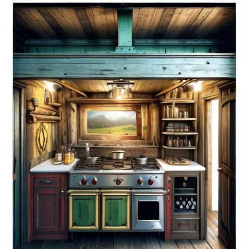 Elaborate Range Cooker in Abandoned Cabin