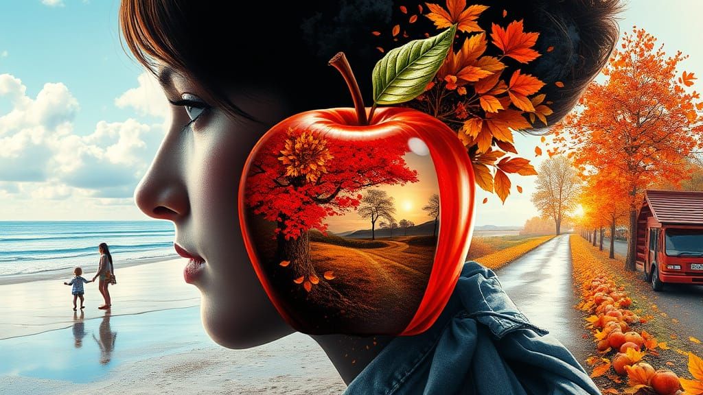 Double Exposure Portrait with Surreal Landscapes