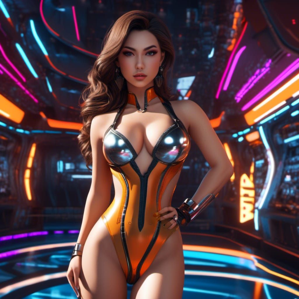 Hyperrealistic Pinup in 1960s Style