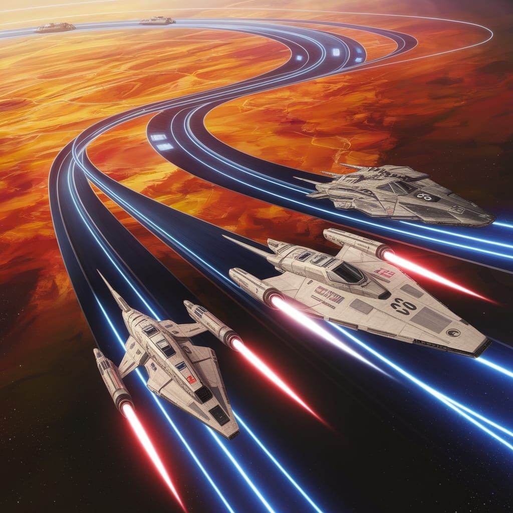 Galactic Racers in a Futuristic Cosmos