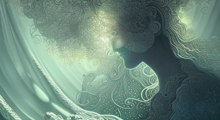 Surreal Dreamscape: Woman with Ethereal Visions