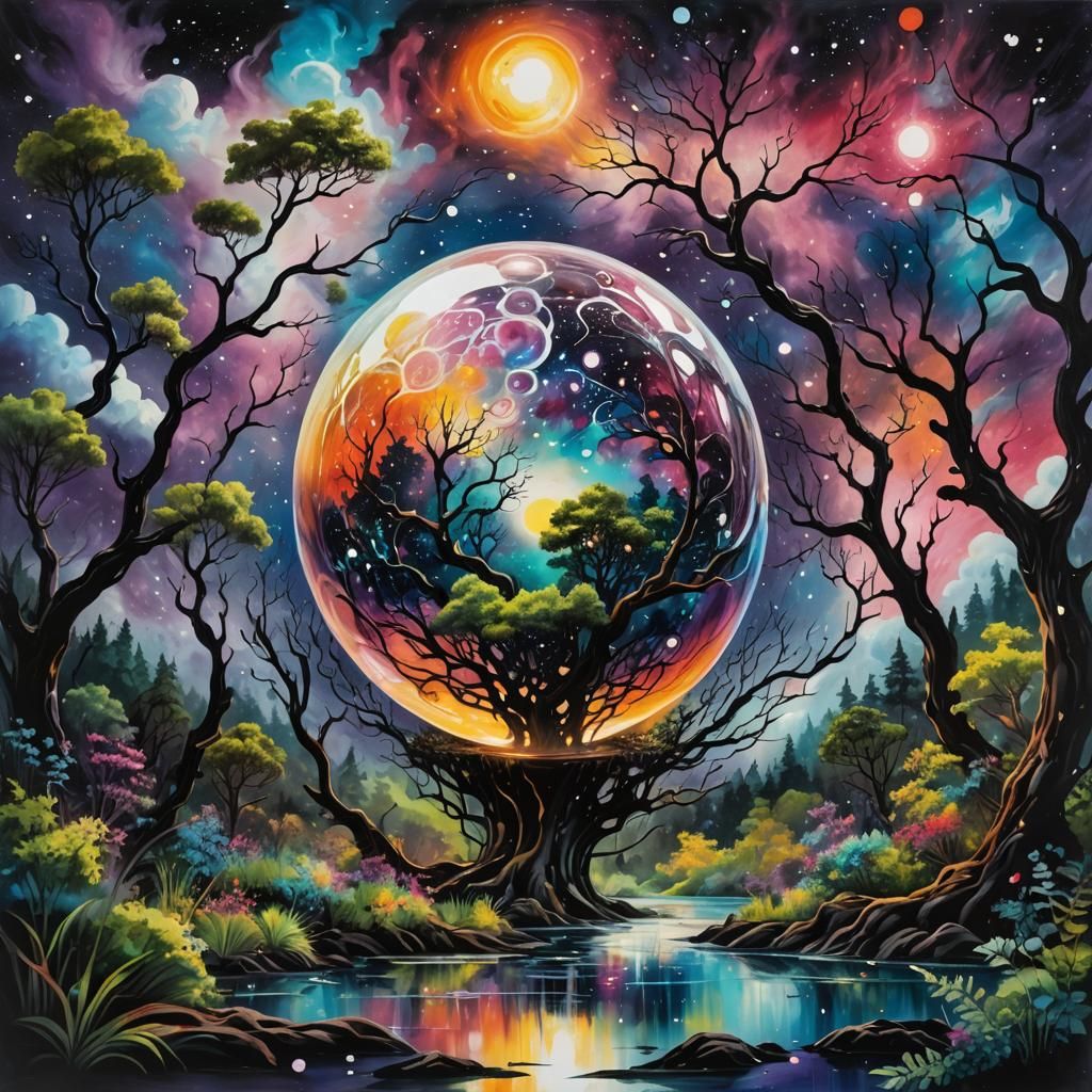 Cosmic Orb Encapsulating a Surreal Universe