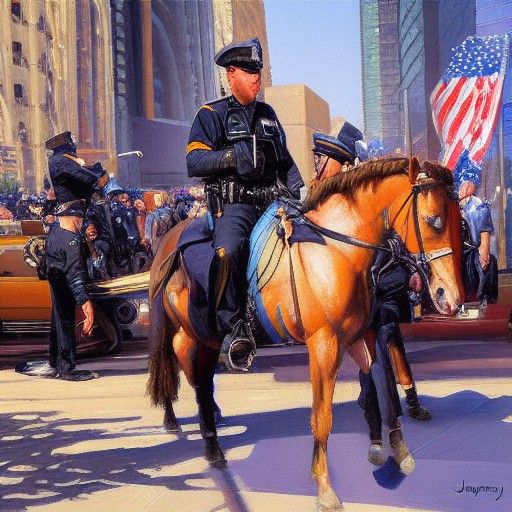 Police Officer in Oil Painting Style