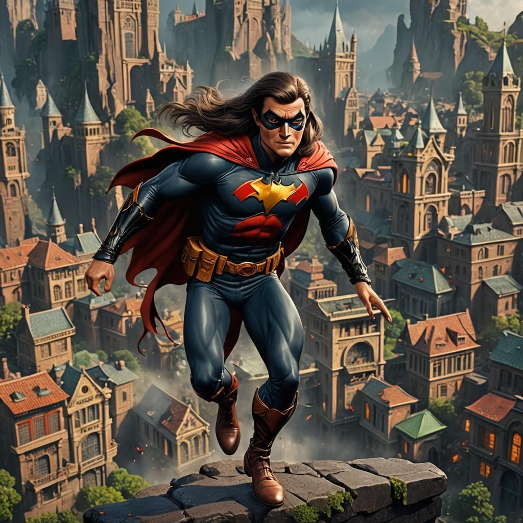 Robin with Flowing Hair: Detailed Matte Painting