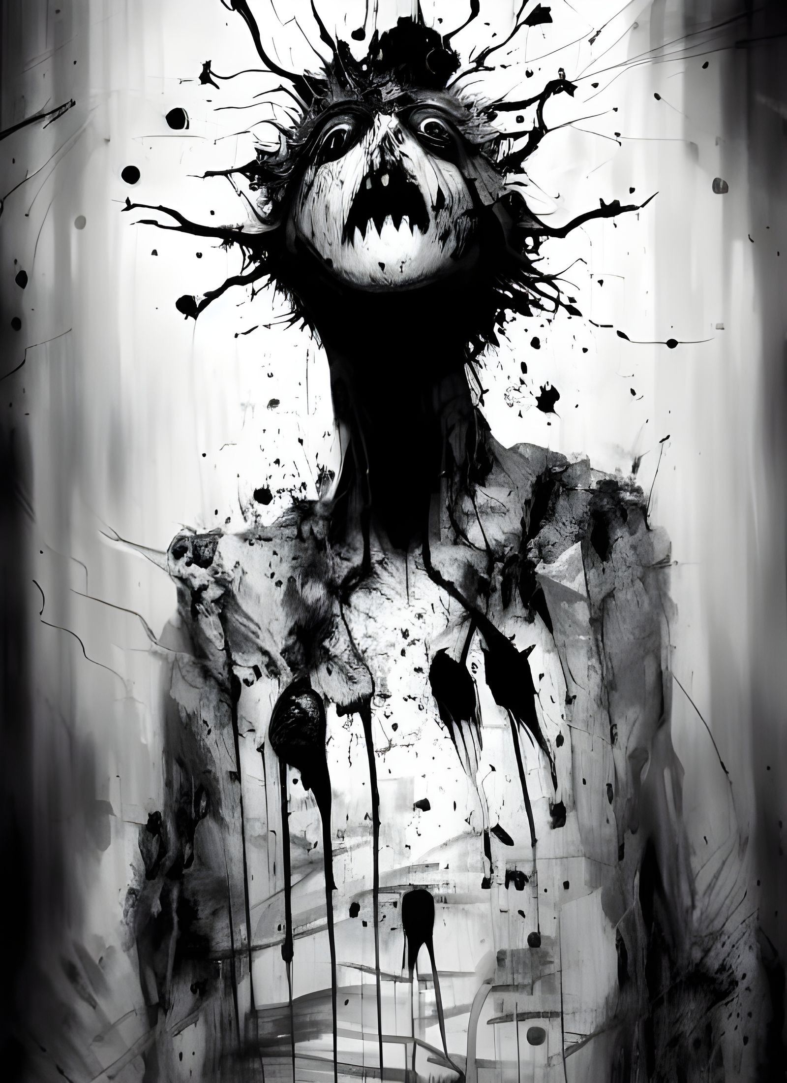 Terrifying Schizophrenia Horror Illustration in Speedpaint S...