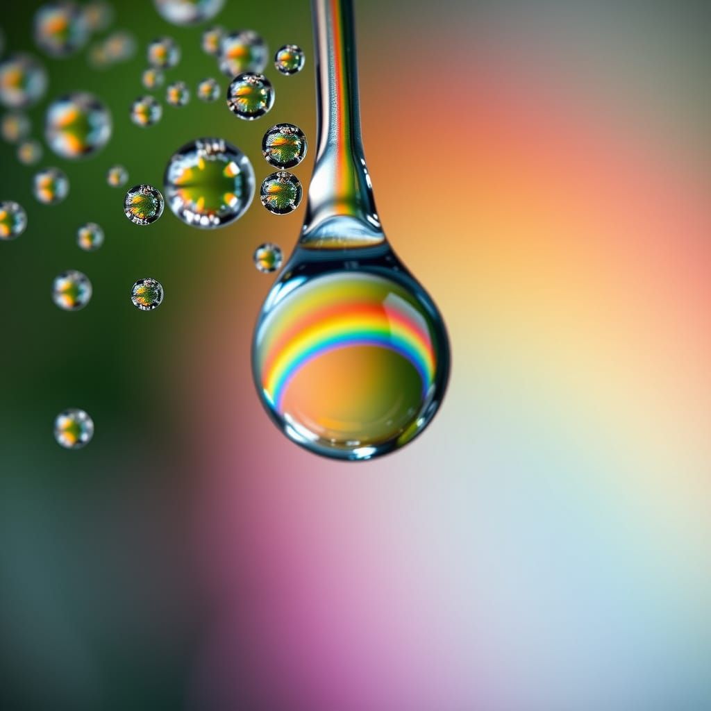 Rainbow Water Droplets in Stunning HDR