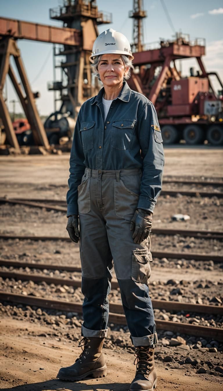 Butch Lesbian Oil Field Worker Portrait