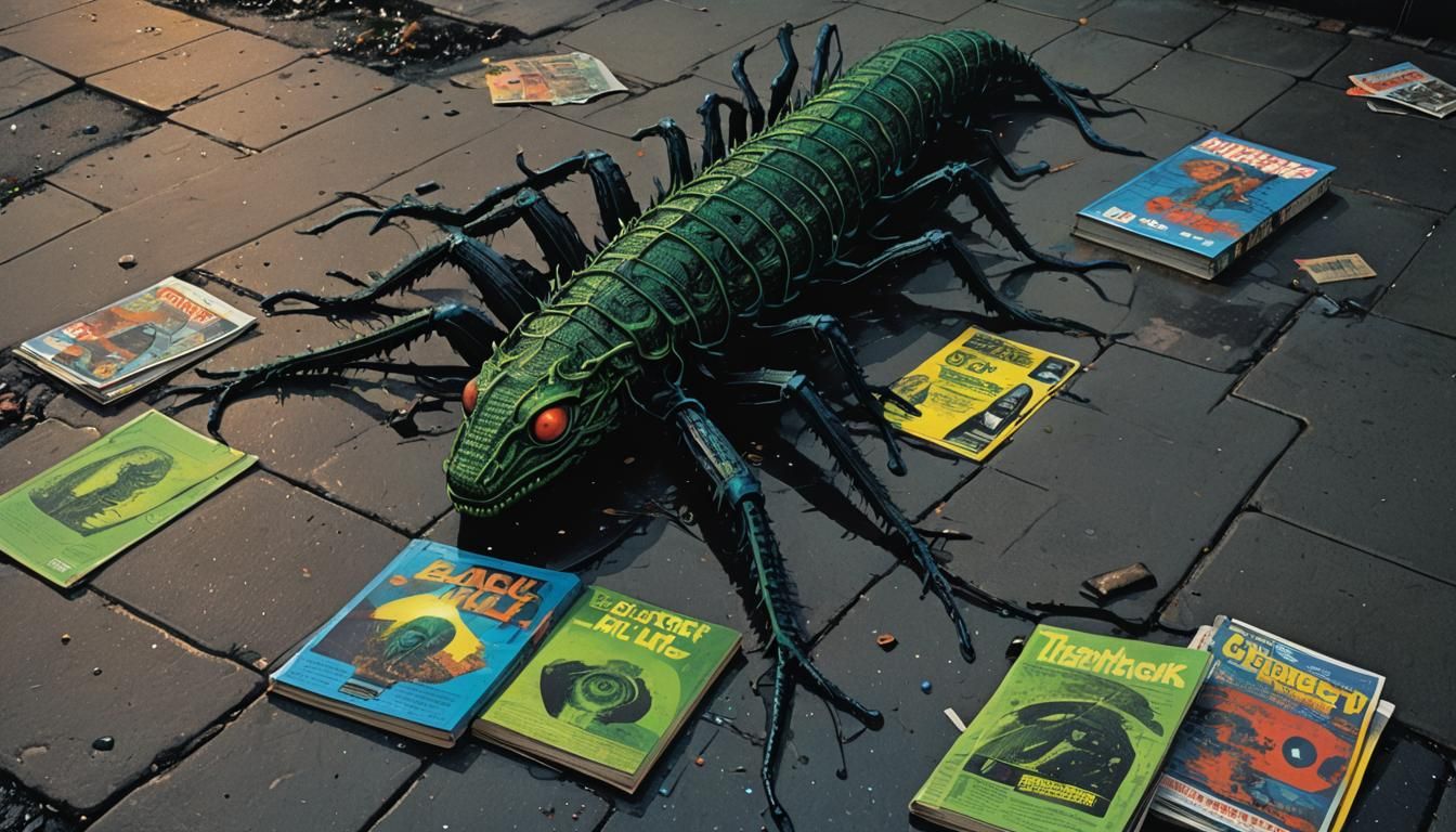 Beksiński-Inspired Bio-Futurism in Comic Book Style