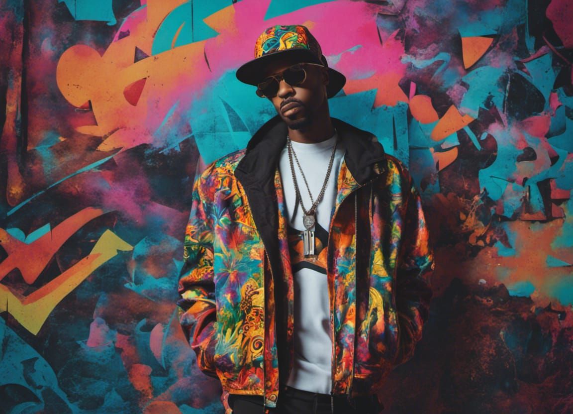 Psychedelic Hip-Hop Fashion in Double Exposure