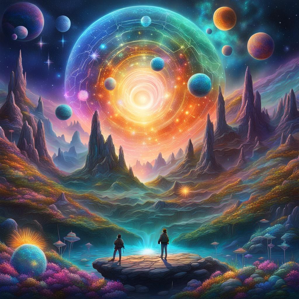 Holographic Cosmic Environment in Mixed Media Style