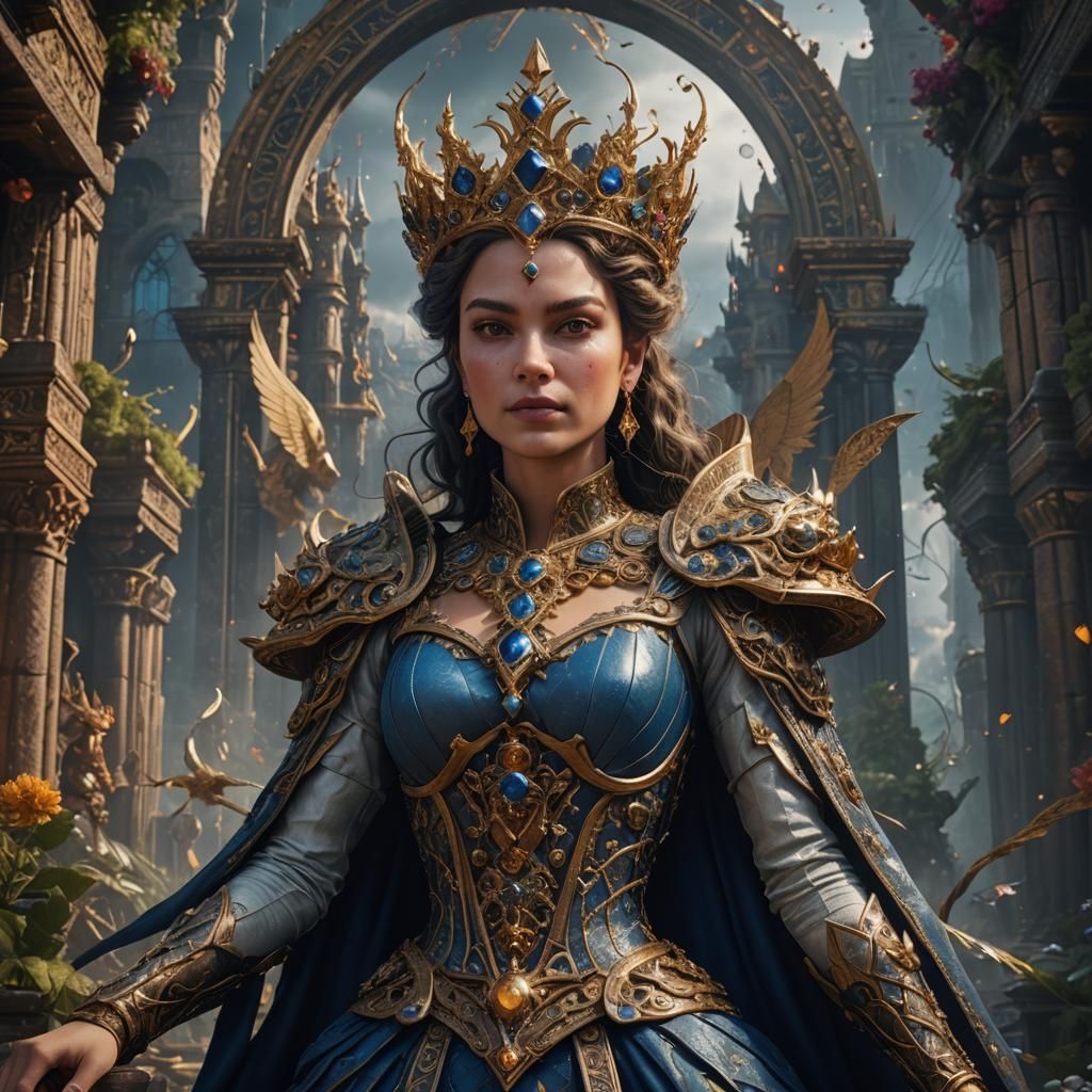 Beautiful Queen in Detailed Matte Painting