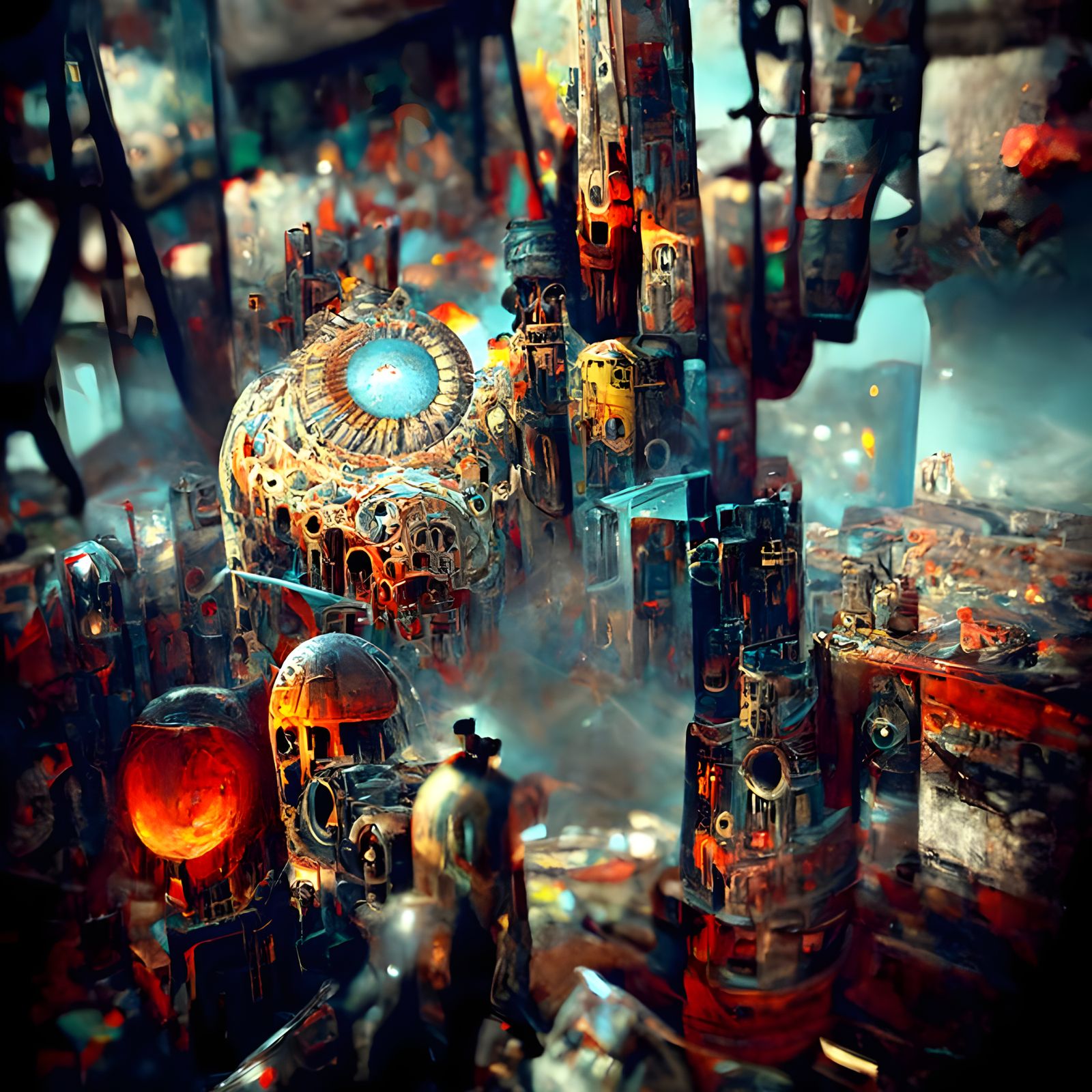 Dieselpunk Hellscape: A Film Noir Digital Painting